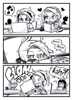 Estudiando en la biblioteca
